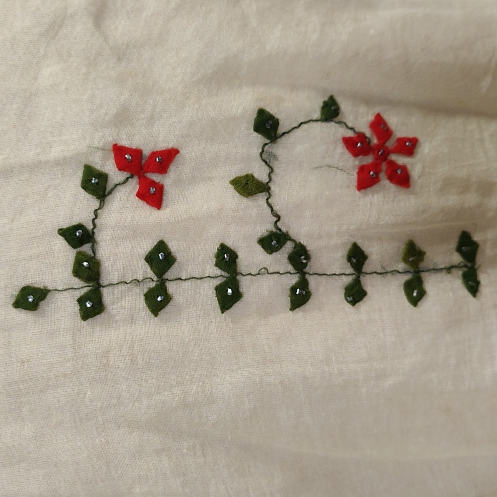 Sheer Gauze Embroidered Floral Tunic Top M - Picture 5 of 6